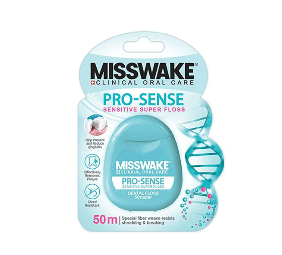 نخ دندان ضد حساسیت مدل پرو سنس میسویک 50 متر | Misswake Pro-Sense Sensitive Super Floss 50 Meters
