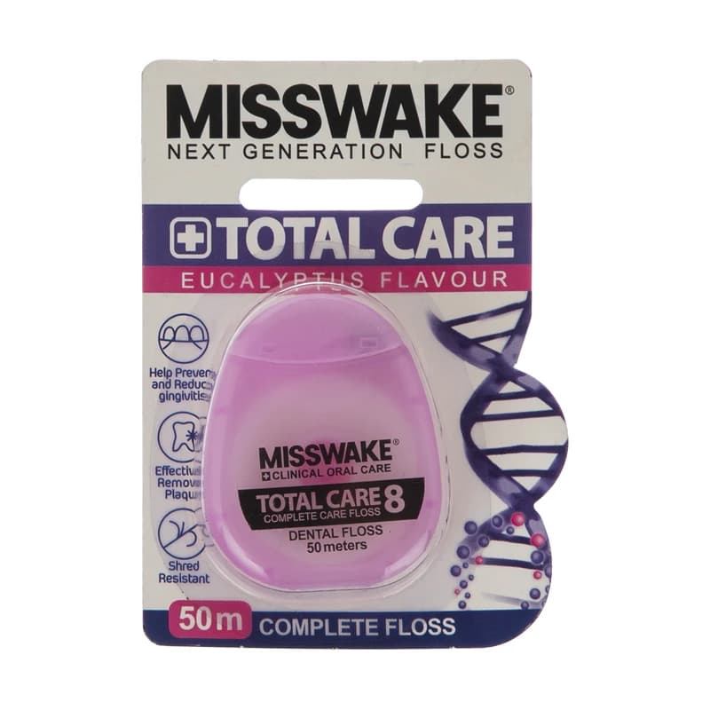 نخ دندان میسویک مدل Total Care – پاک‌سازی کامل، ضد حساسیت، طعم بری، طول ۵۰ متر