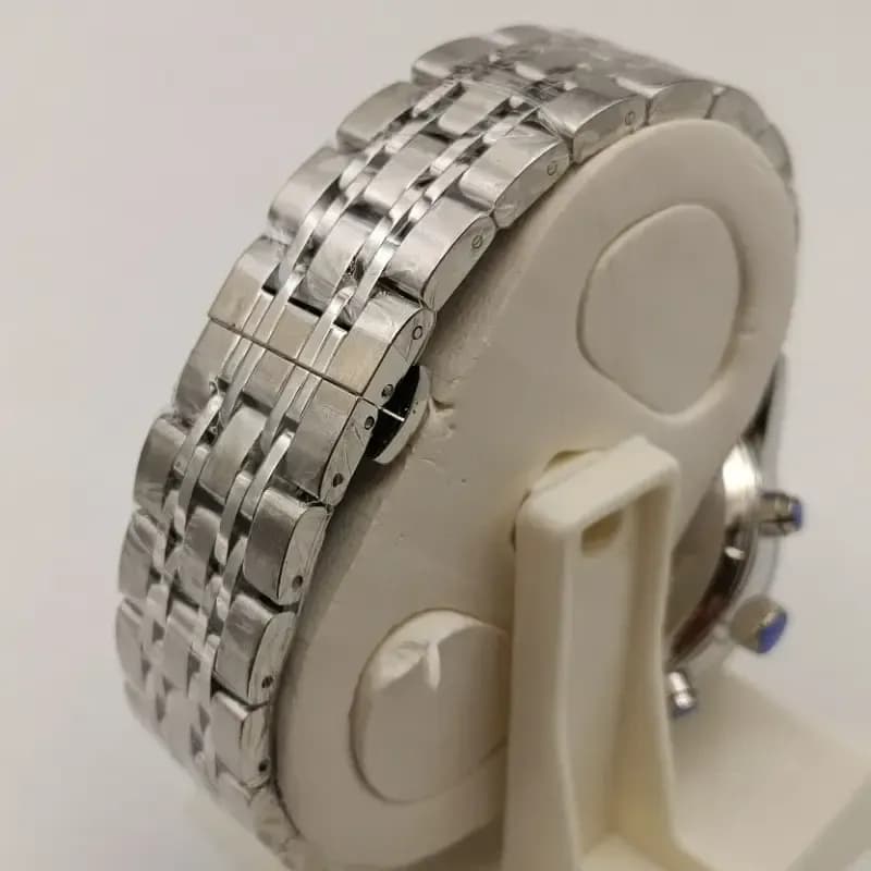 ساعت مردانه سیکو استیل صفحه مشکی طرح سه موتور موتور ژاپن تقویمدار — تصویر ۳
