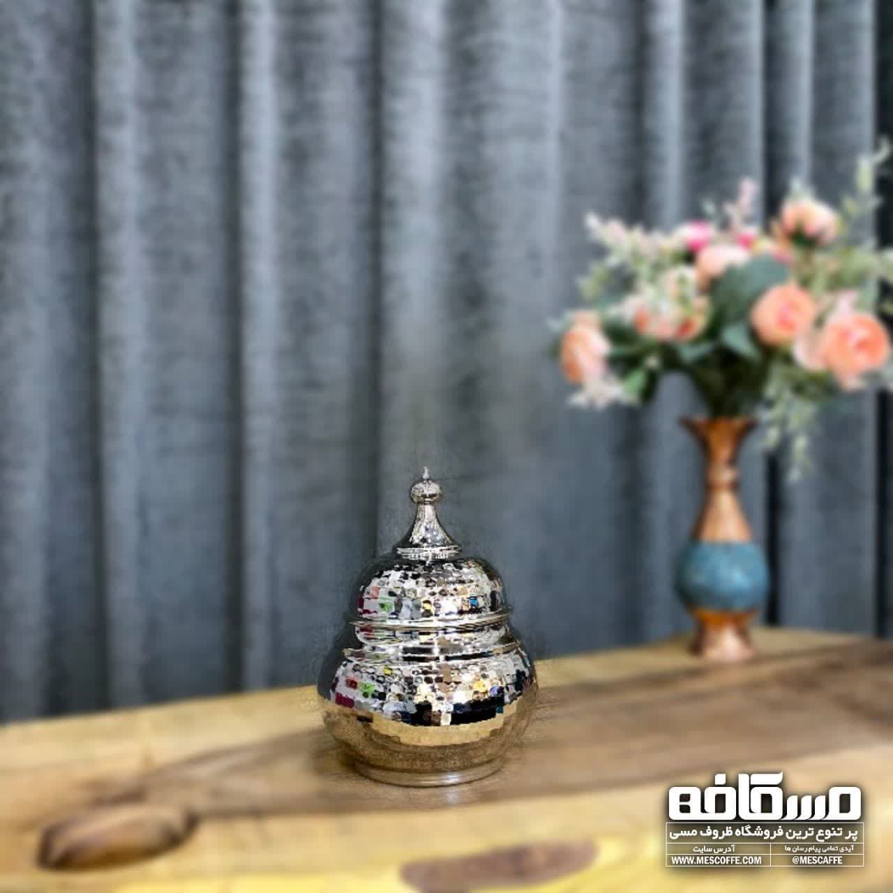 قندان خمره ای بدون پایه کروم