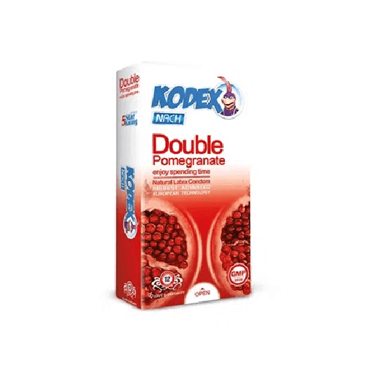 کاندوم کدکس مدل Double Pomegrante با رایحه ی انار بسته 12 عددی