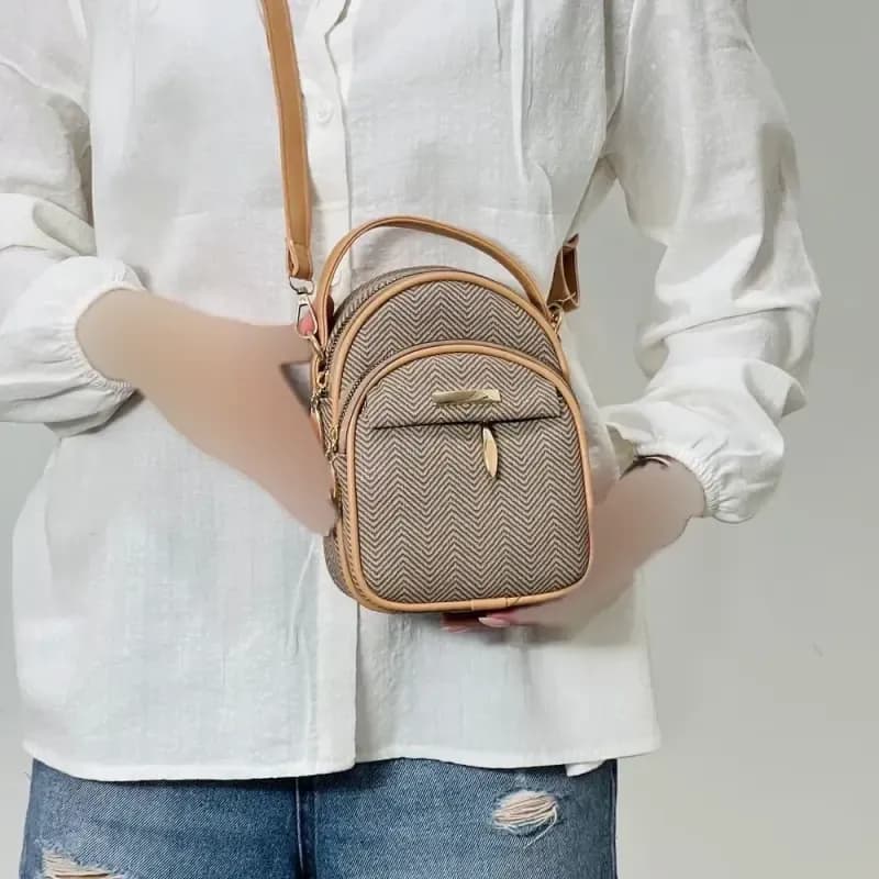 کیف ایستاده زنانه مدل 1141 بند دستی دوشی چرم شرانگ یراق ضد زنگ — تصویر ۶
