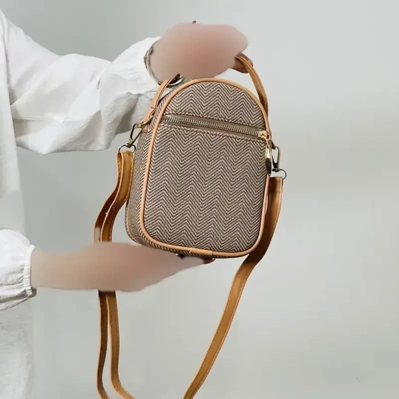 کیف ایستاده زنانه مدل 1141 بند دستی دوشی چرم شرانگ یراق ضد زنگ — تصویر ۷
