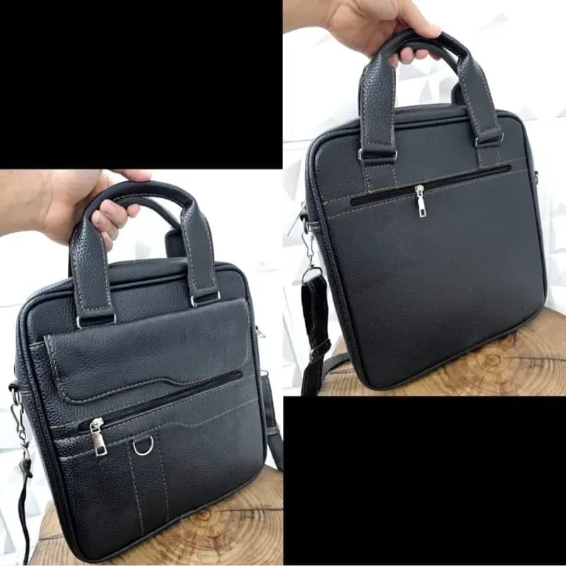 کیف اداری لپتاپی چرمی دستی و دوشی حلقه دار ایستاده — تصویر ۲