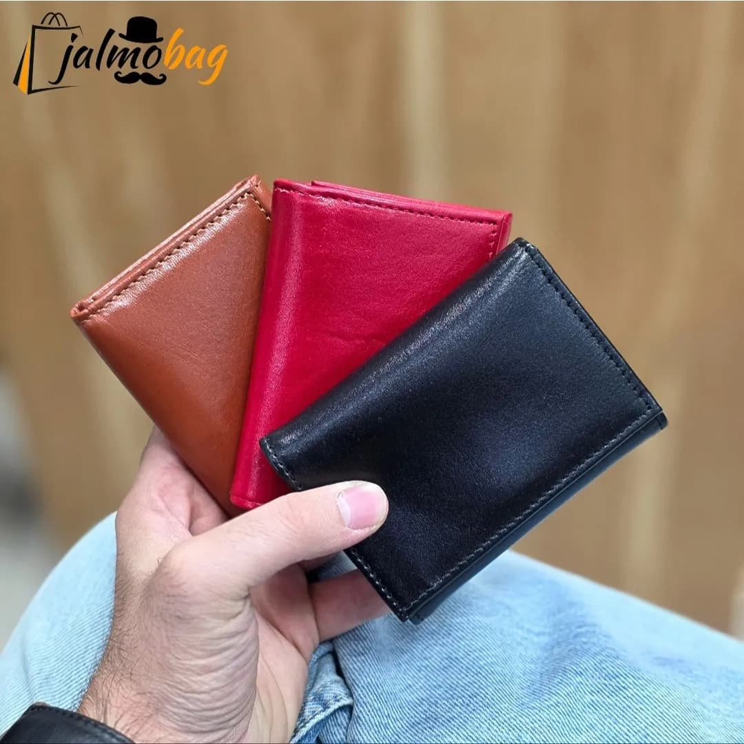 کیف پول جیبی و جاکارتی چرم طبیعی اصل مردانه کوچک — تصویر ۱۱