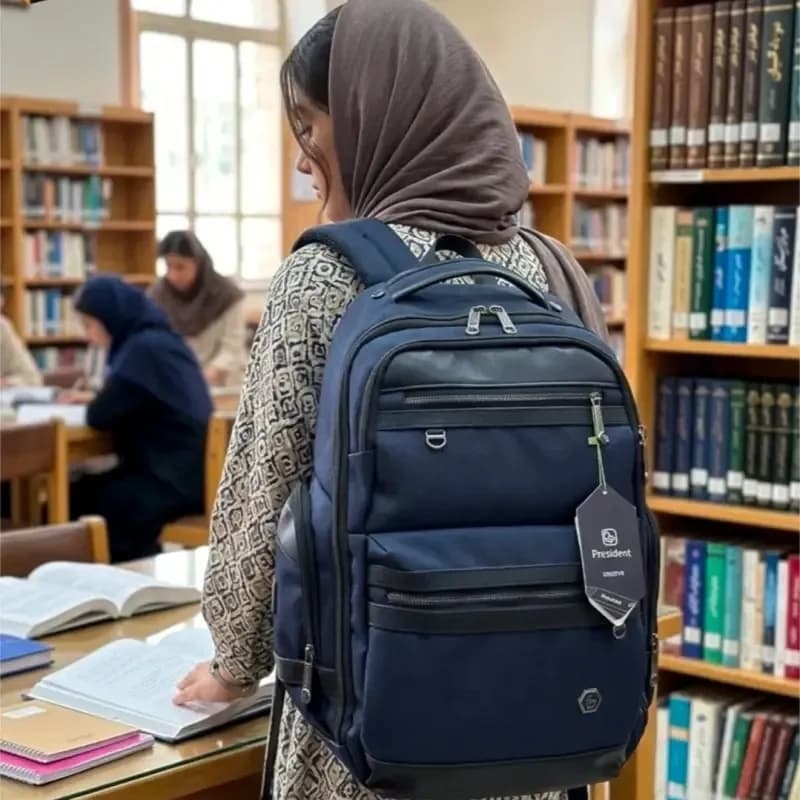 کوله پشتی وارداتی پرزیدنت ضد آب لپ تاپ پورت USB و تایپ C — تصویر ۲