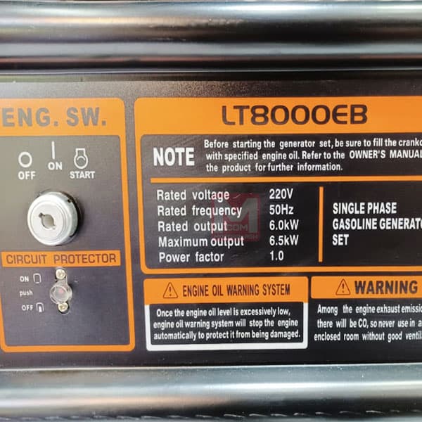 موتور برق بنزینی ایمر 6.5 کیلو وات مدل LT8000EB — تصویر ۴
