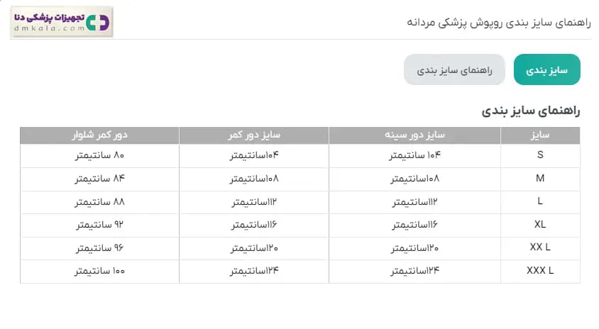 روپوش پزشکی مردانه دنا مدل کتی — تصویر ۲