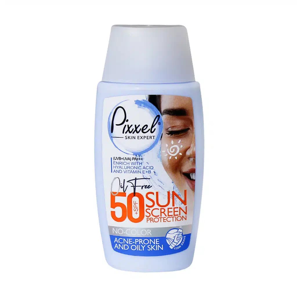 کرم ضد آفتاب بی رنگ پیکسل SPF50 مناسب پوست چرب و مستعد آکنه