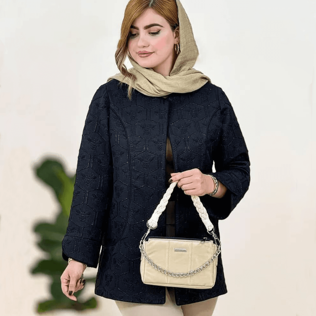 مانتو کتی زنانه مزونی ژاکارد_شیکان — تصویر ۵