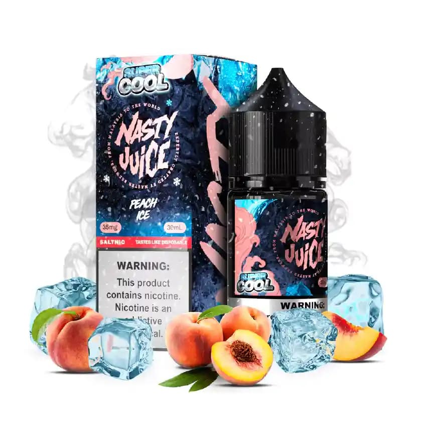 سالت نیکوتین سوپرکول هلو یخ نستی | Nasty Super Cool Peach Ice SaltNic
