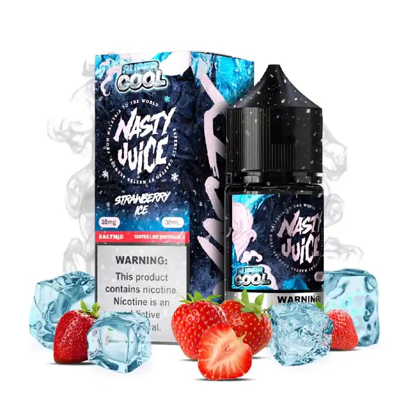 سالت نیکوتین سوپرکول توت فرنگی یخ نستی | Nasty Super Cool Strawberry Ice SaltNic