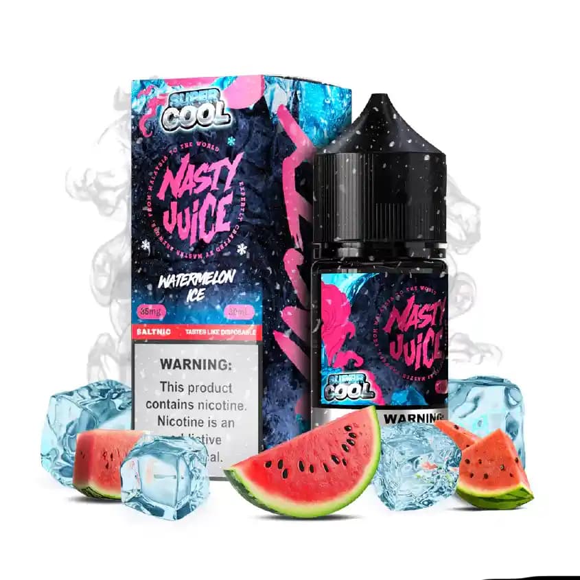 سالت نیکوتین سوپرکول هندوانه یخ نستی | Nasty Super Cool Watermeloon Ice SaltNic
