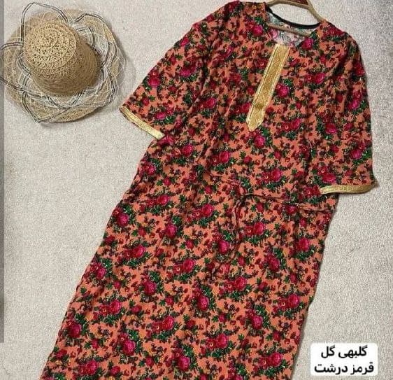 پیراهن ساحلی گلدار طلاکوب_شیکان — تصویر ۷