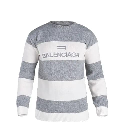 بافت مردانه یقه گرد فری سایز راه راه Balenciaga مدل 49004