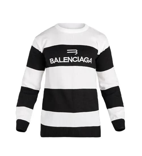 بافت مردانه یقه گرد فری سایز راه راه Balenciaga مدل 49002