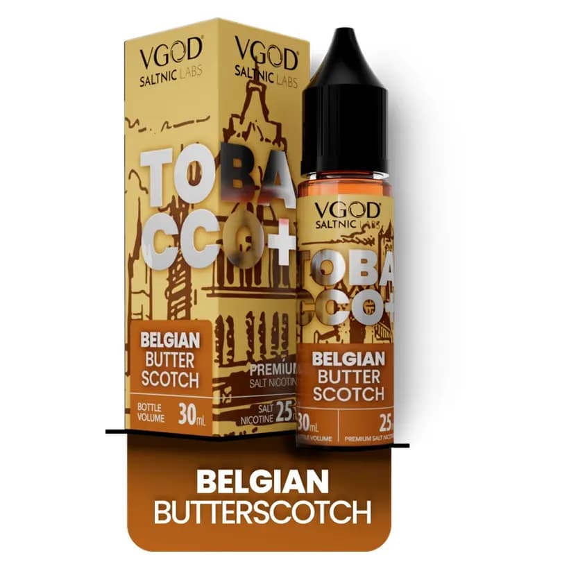 سالت نیکوتین توباکو پلاس بلژیکی باتراسکاچ ویگاد | VGOD Tobacco Plus Belgian Butterscotch SaltNic