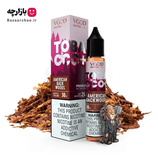 سالت نیکوتین توباکو پلاس آمریکن بک وودز ویگاد | VGOD Tobacco Plus American Backwoods SaltNic — تصویر ۳