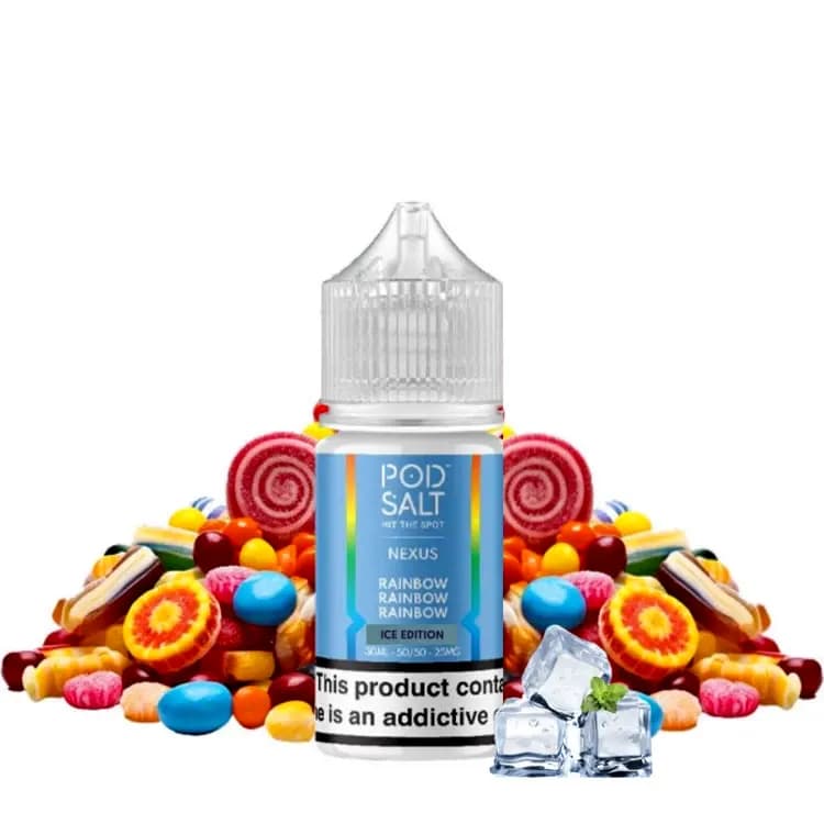 سالت آبنبات میوه ای یخ رینبو پادسالت Pod salt Rainbow Ice Edition salt — تصویر ۳
