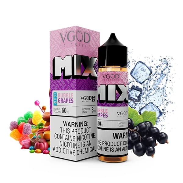 جویس آدامس بادکنکی انگور یخ ویگاد VGOD Mix Iced Bubble Grapes Juice 60ml