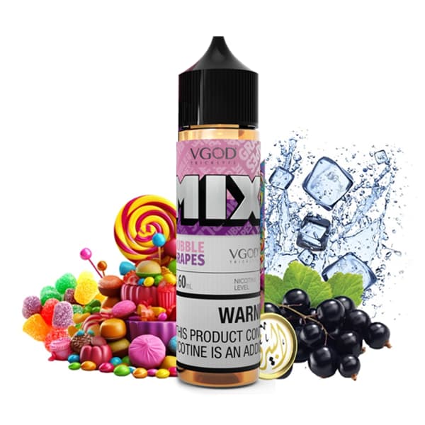 جویس آدامس بادکنکی انگور یخ ویگاد VGOD Mix Iced Bubble Grapes Juice 60ml — تصویر ۲