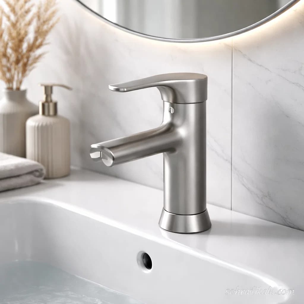 شیرآلات چهار تکه کسری مدل آبتین کروم مات — تصویر ۴