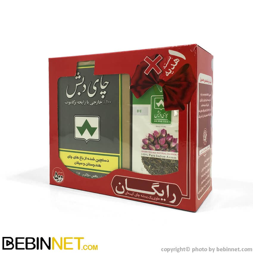 چای سیاه دبش 500 گرمی + 1 بسته هدیه چای کیسه ای