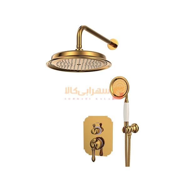 شیرآلات توکار کسری مدل ناپل حمام تیپ 3 طلایی
