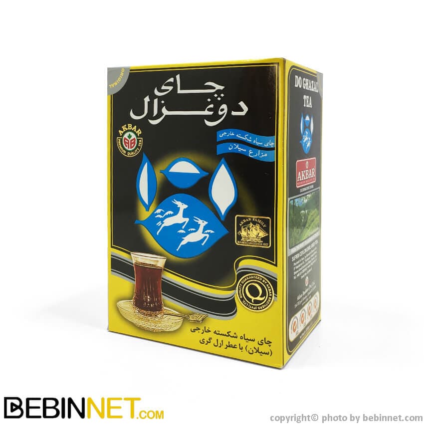 چای سیاه دوغزال مدل شکسته خارجی (سیلان) با عطر ارل گری 500 گرمی