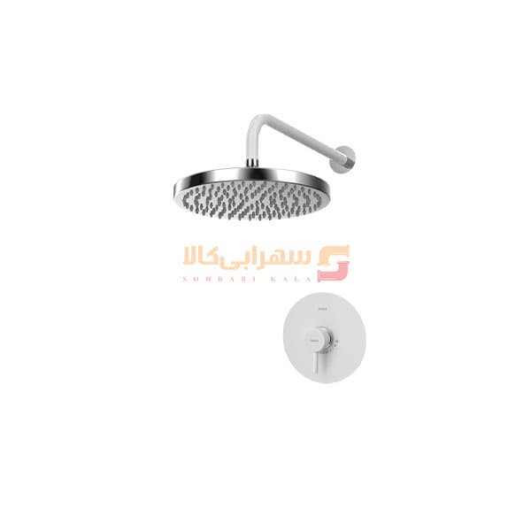 شیرآلات توکار کسری مدل کویین حمام تیپ 1 سفید کروم