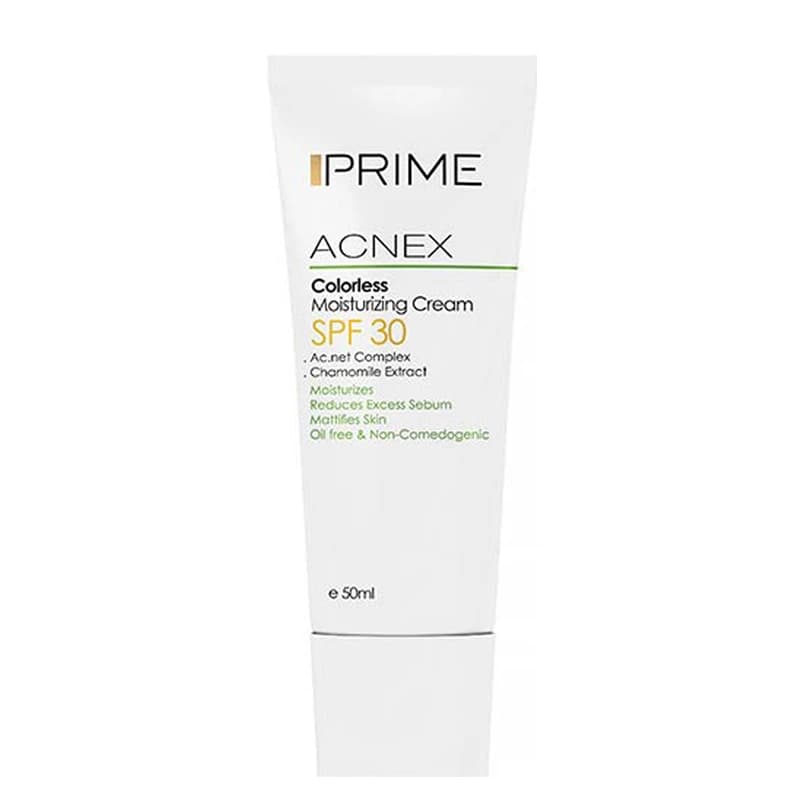 کرم مرطوب کننده آکنس پریم بدون رنگ با SPF30 مناسب پوست چرب و مختلط
