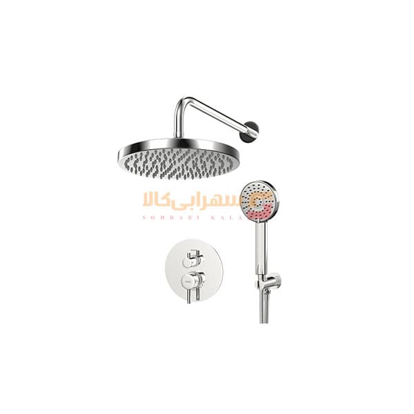 شیرآلات توکار کسری مدل کویین حمام تیپ 3 کروم — تصویر ۲