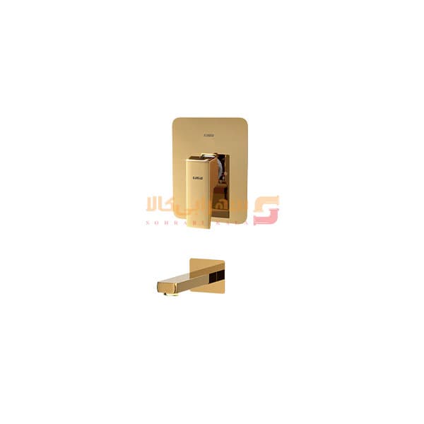 شیرآلات توکار کسری مدل دامون روشویی طلایی — تصویر ۳