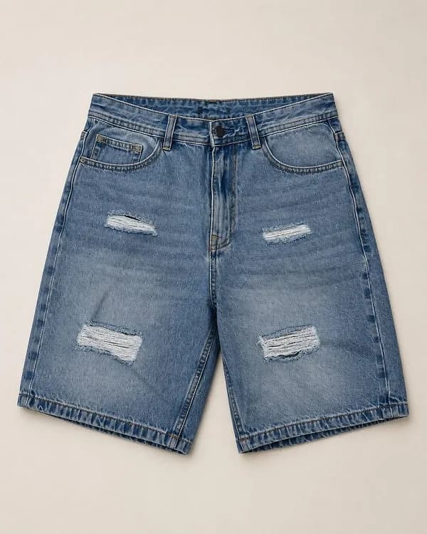 شلوارک جین مردانه آبی روشن Jack & Jones
