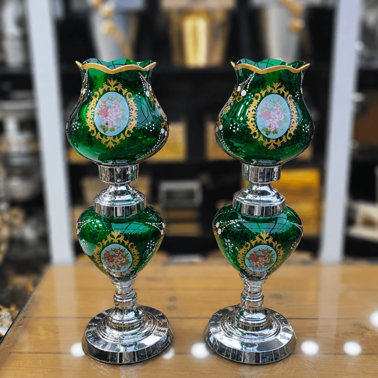 شمعدان گلدار سبز سیلور 3020