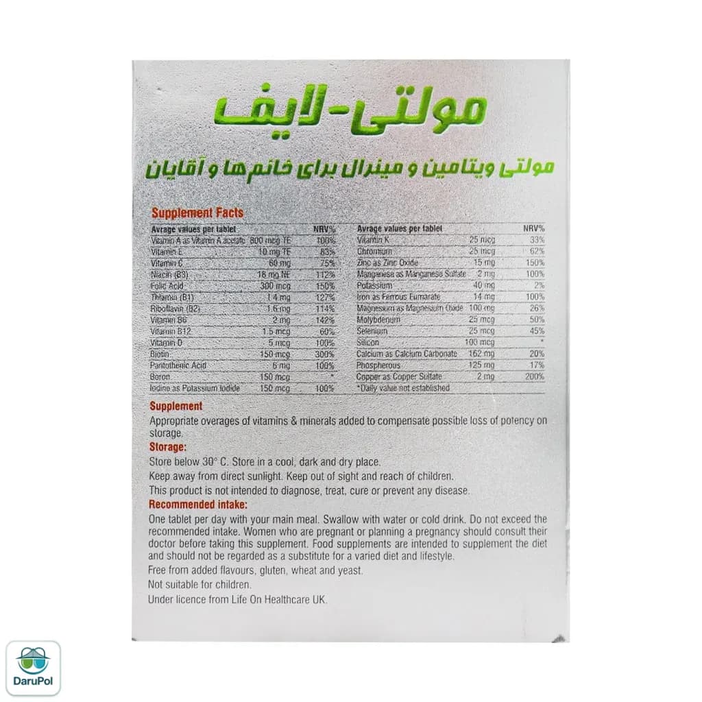 قرص مولتی لایف لایف آن — تصویر ۲
