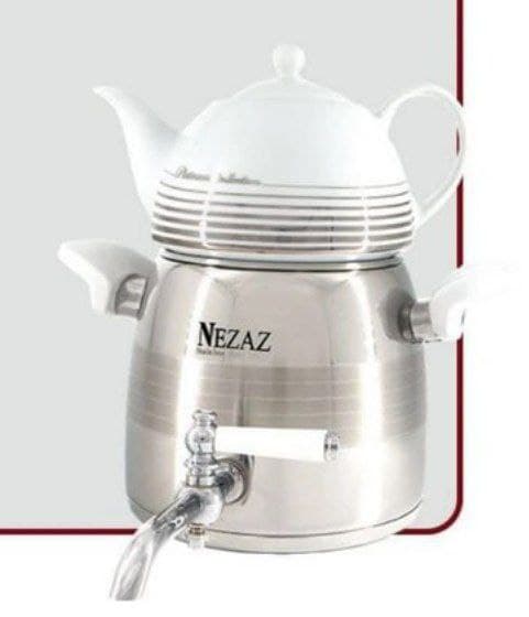 کتری و قوری 3 لیتر استیل نزاز کد 2800