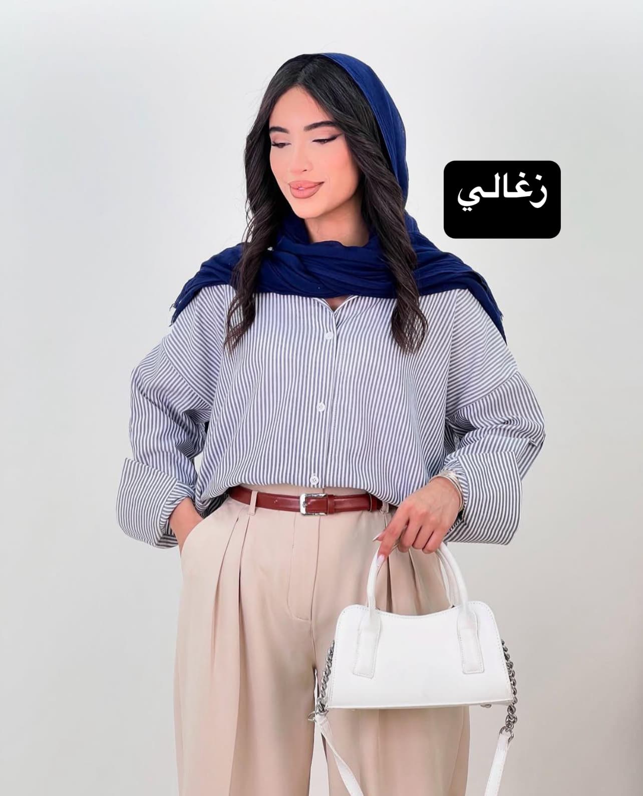 شومیز راه راه ترند D کد 618478 — تصویر ۶