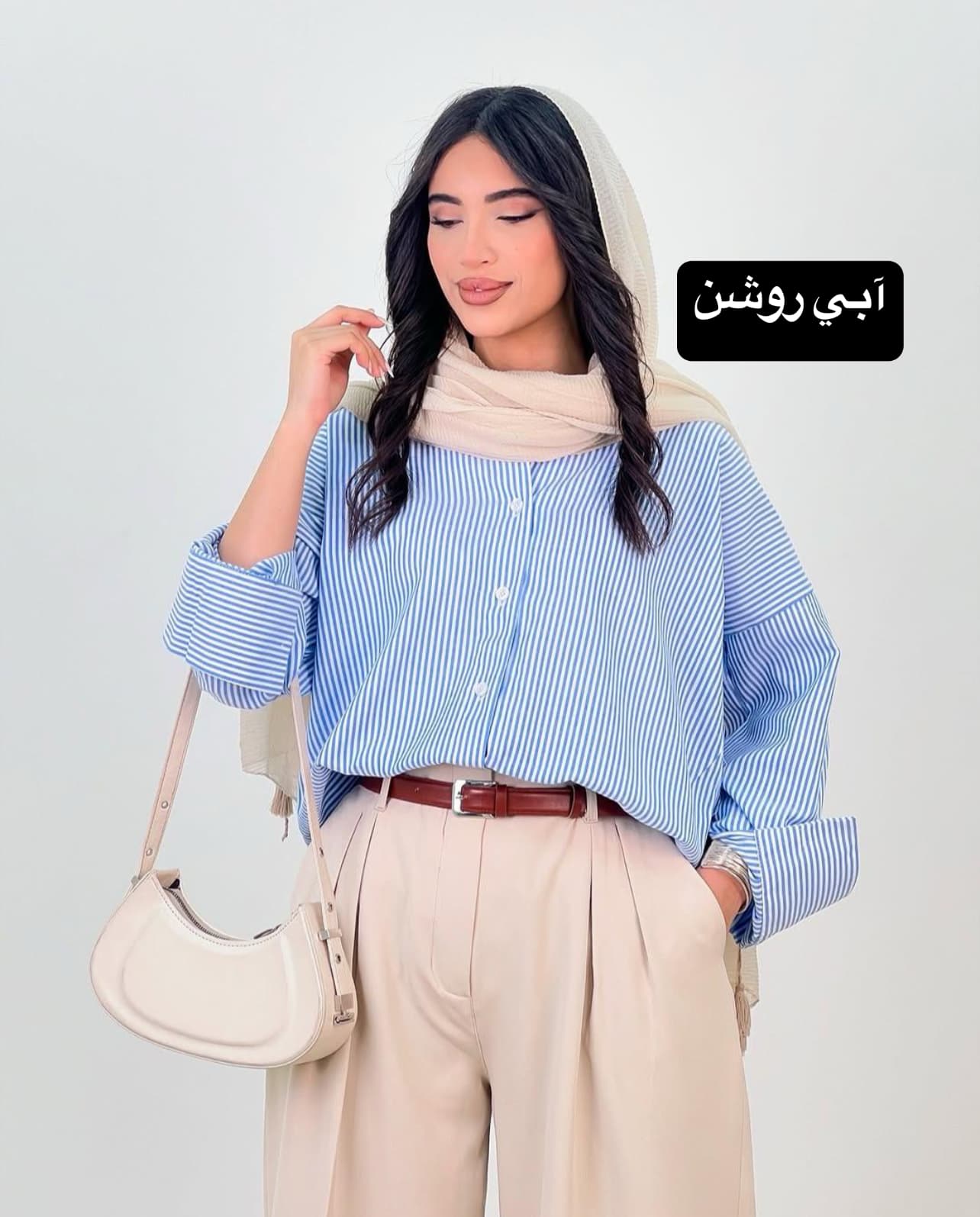 شومیز راه راه ترند D کد 618478 — تصویر ۳