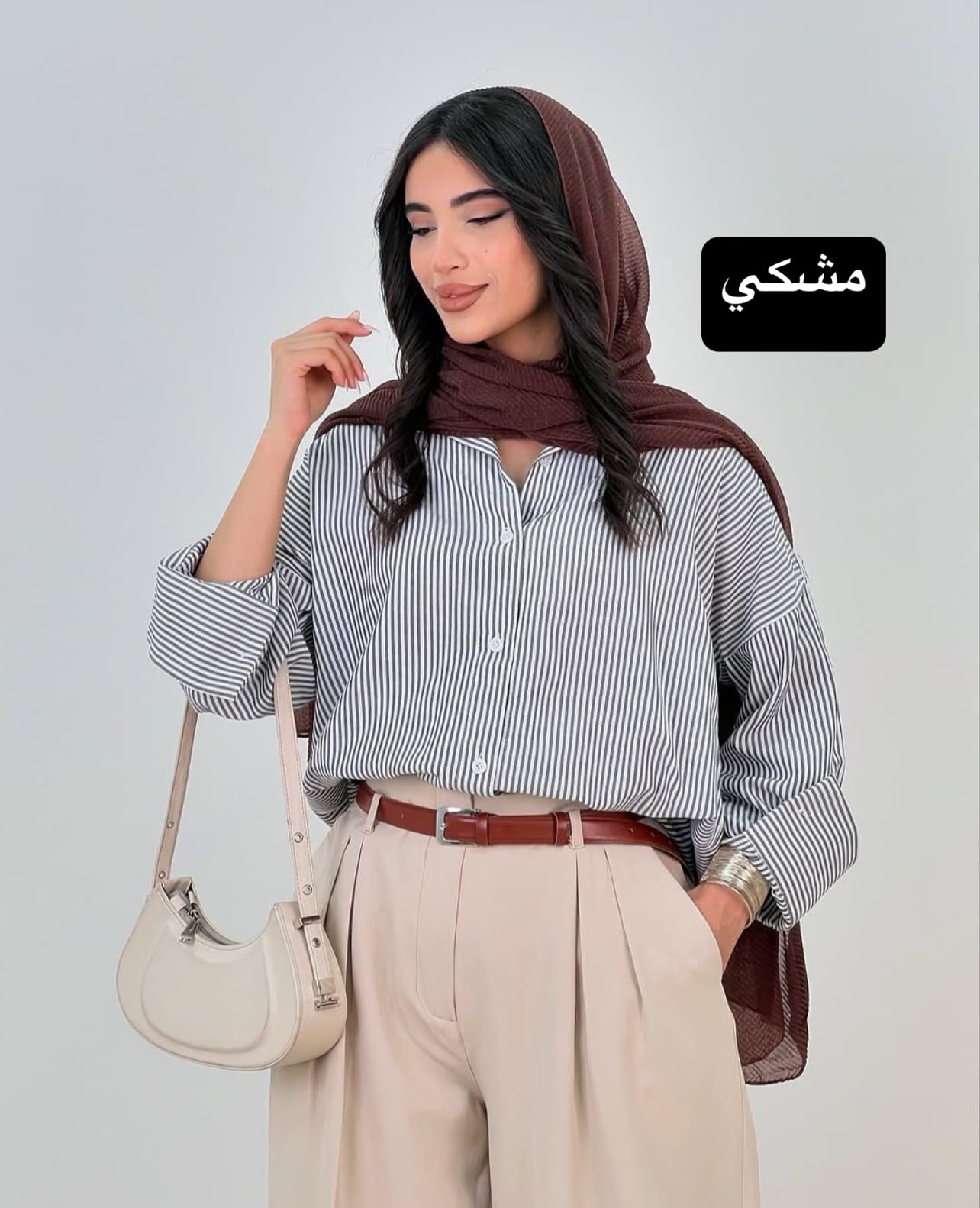 شومیز راه راه ترند D کد 618478 — تصویر ۲