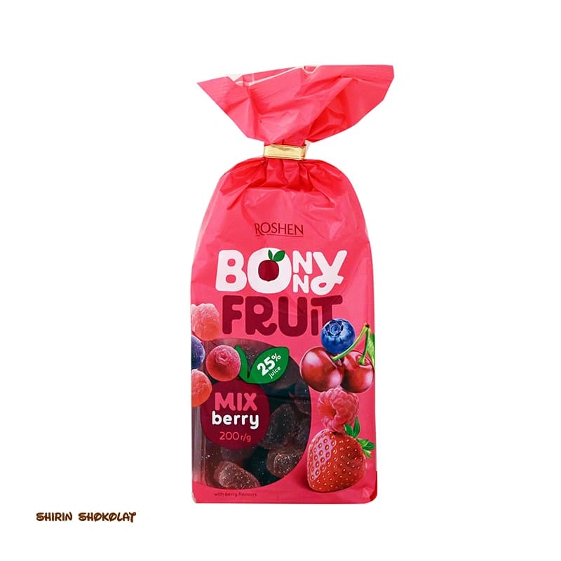 پاستیل ژله‌ای و شکری روشن Roshen Bonny Fruit در 3 طعم 200 گرمی