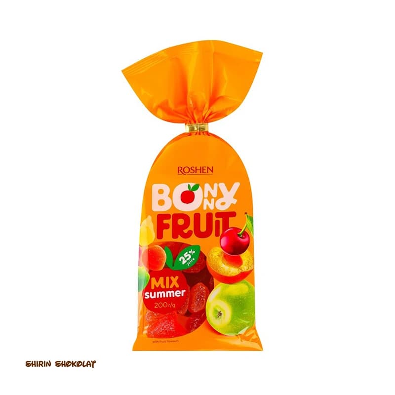 پاستیل ژله‌ای و شکری روشن Roshen Bonny Fruit در 3 طعم 200 گرمی — تصویر ۳