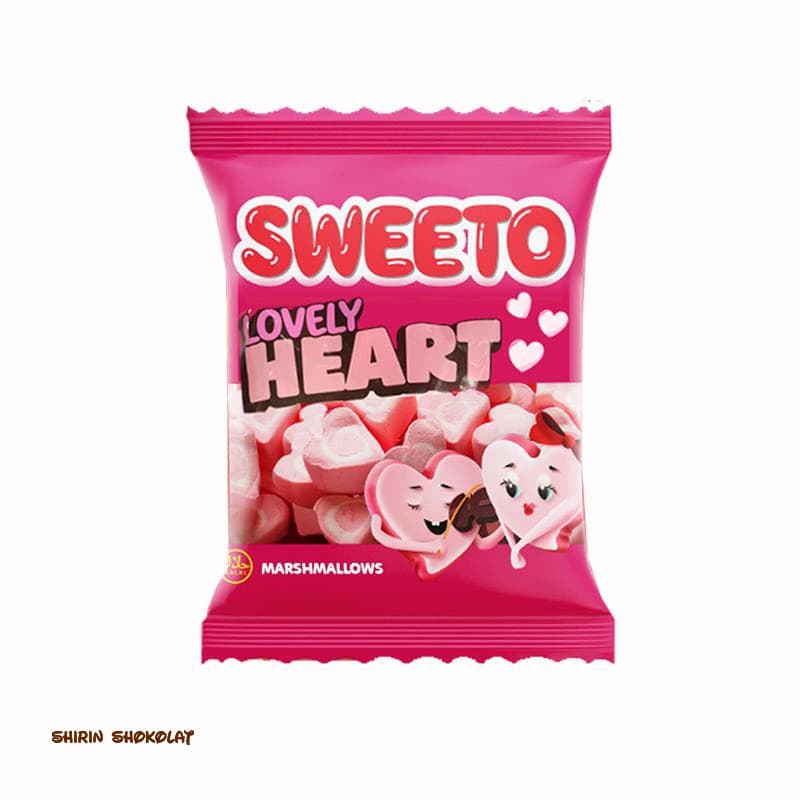 مارشمالو سویتو SWEETO با طرح قلب وزن 60 گرم