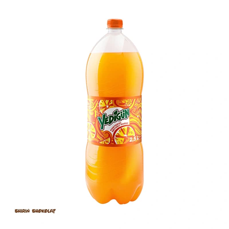 نوشابه گازدار یدیگون YediGun با طعم پرتقالی حجم 2.5 لیتر