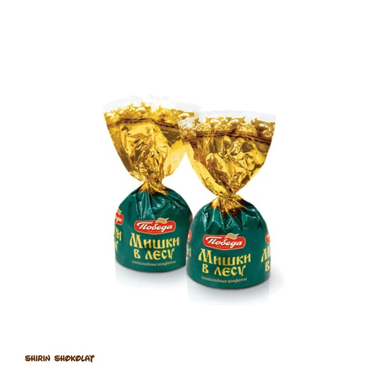 شکلات شیری مغزدار پوبدا Pobeda مدل Bear family پک 250 گرمی