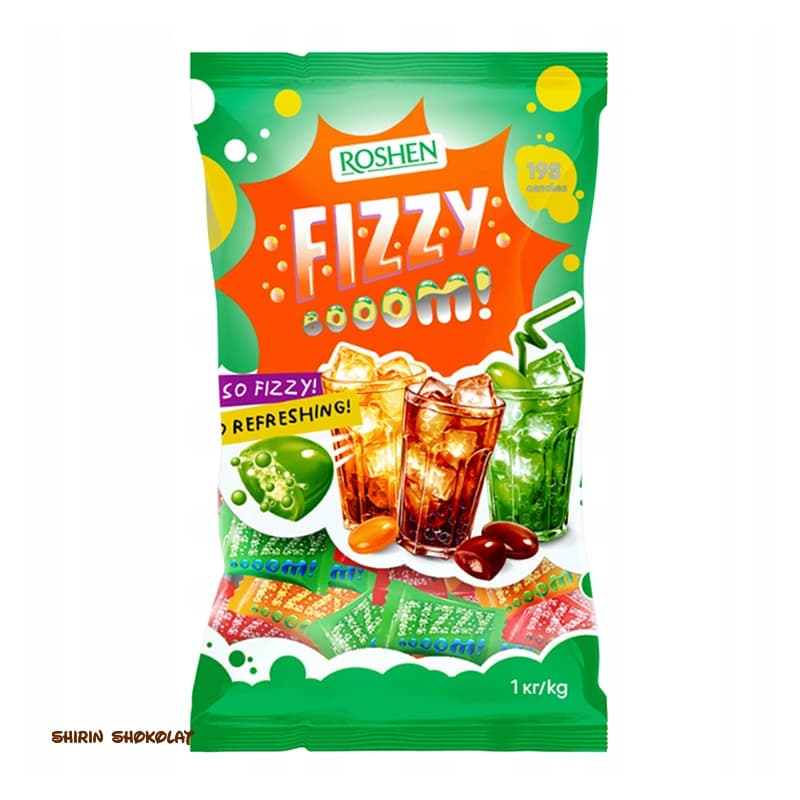 آبنبات گازدار فیزی بوم روشن Fizzy Boom با مغز پودری پک 250 گرم — تصویر ۳