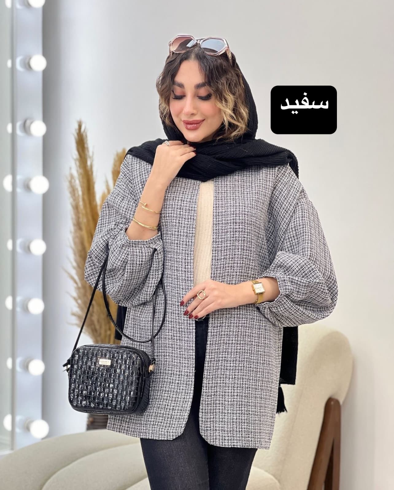 مانتو آستین پیله شانل گیتا کد 5376 — تصویر ۲