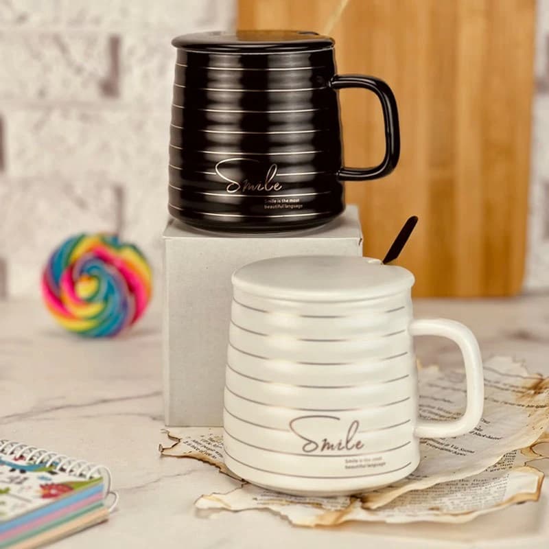 ماگ سرامیکی smile درب دار کد PS104179 — تصویر ۳