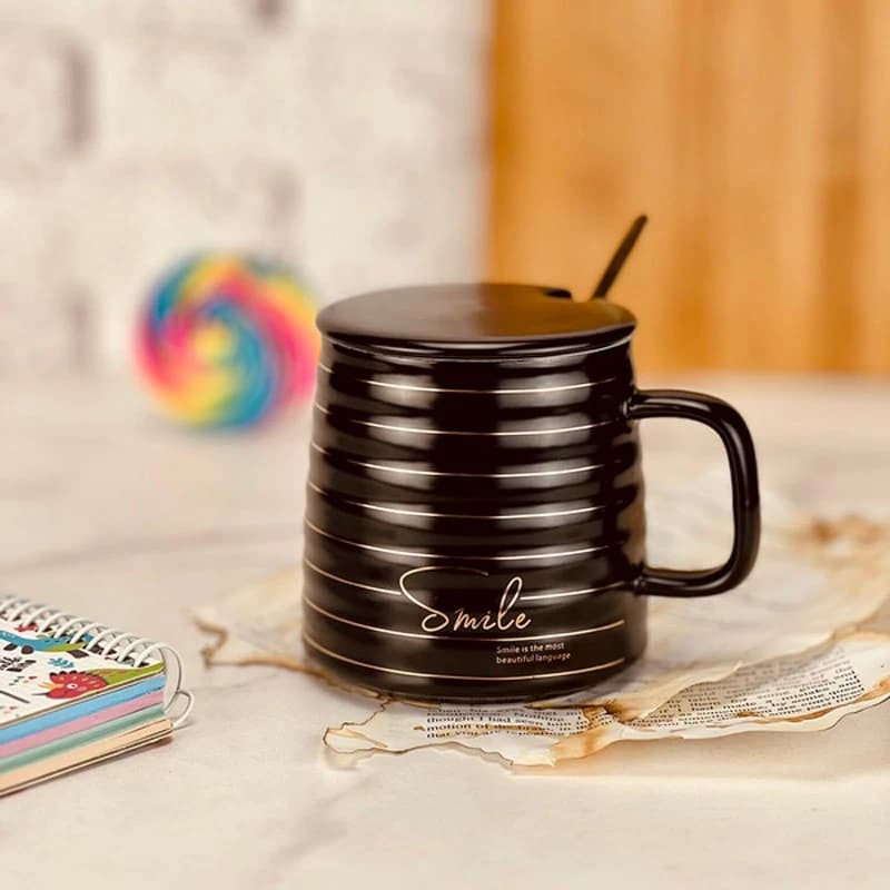 ماگ سرامیکی smile درب دار کد PS104179 — تصویر ۴