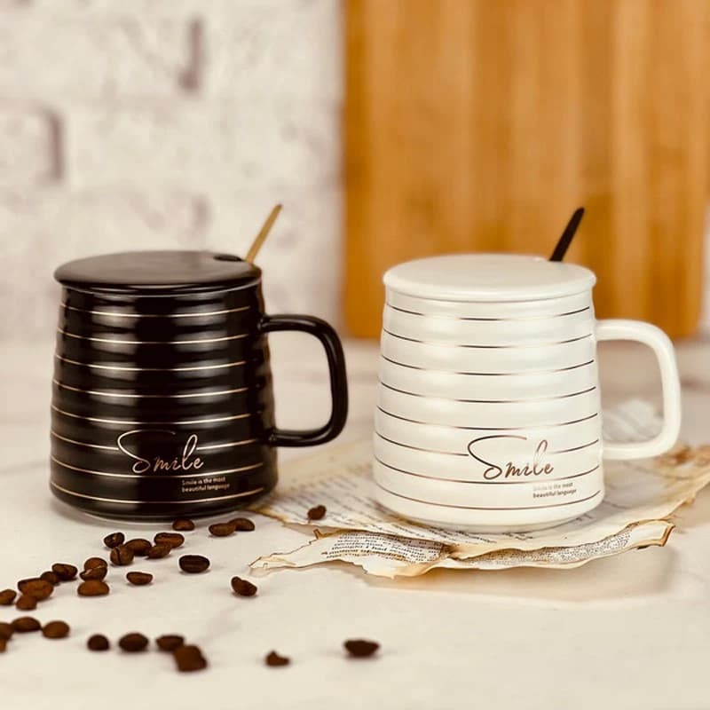 ماگ سرامیکی smile درب دار کد PS104179 — تصویر ۲